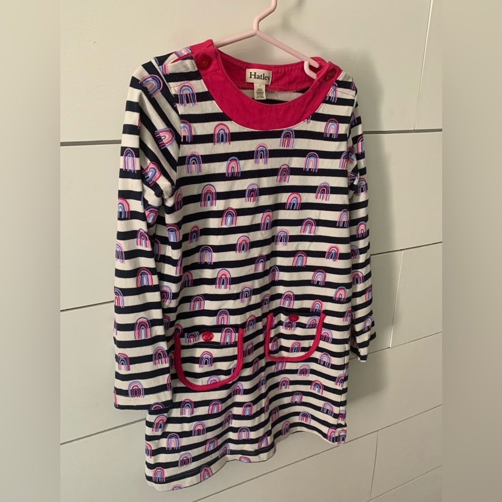 Beautiful Hatley stripe and rainbow dress